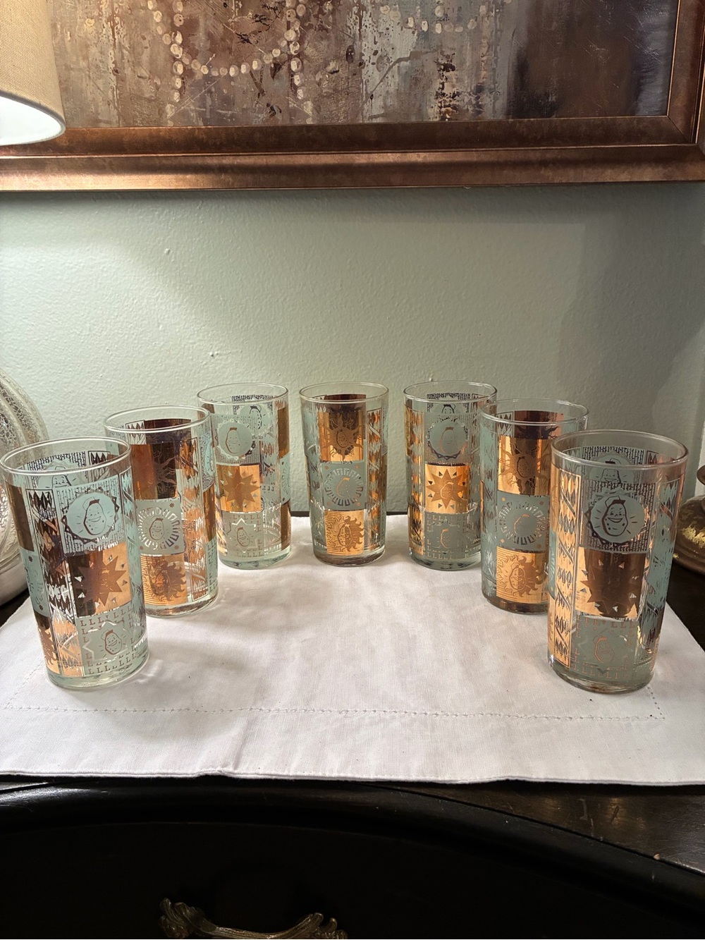 RARE Set of 7 Libbey Lays Potato Chip Glasses Lay's 12oz Iced Tea Highball Glass